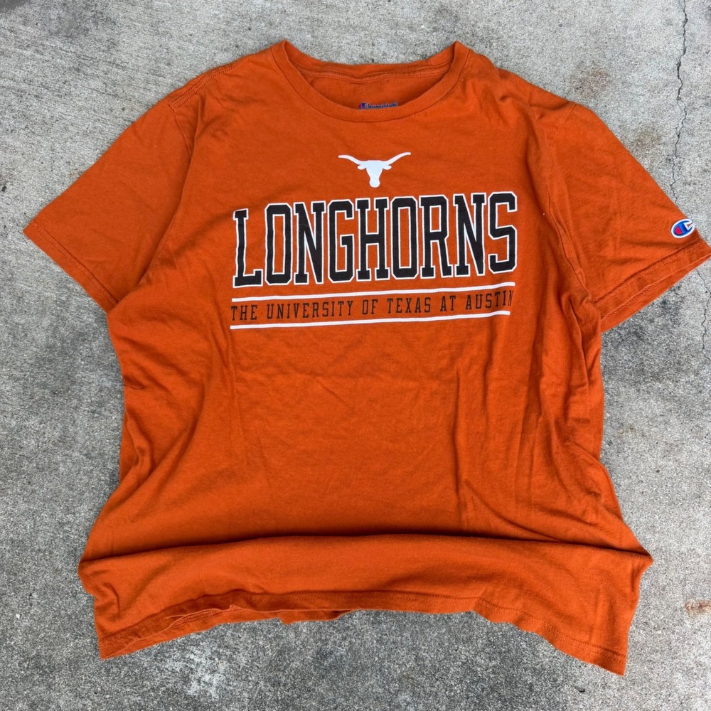 Champion University of Texas Austin Longhorns T-Shirt Mens Large Burnt Orange